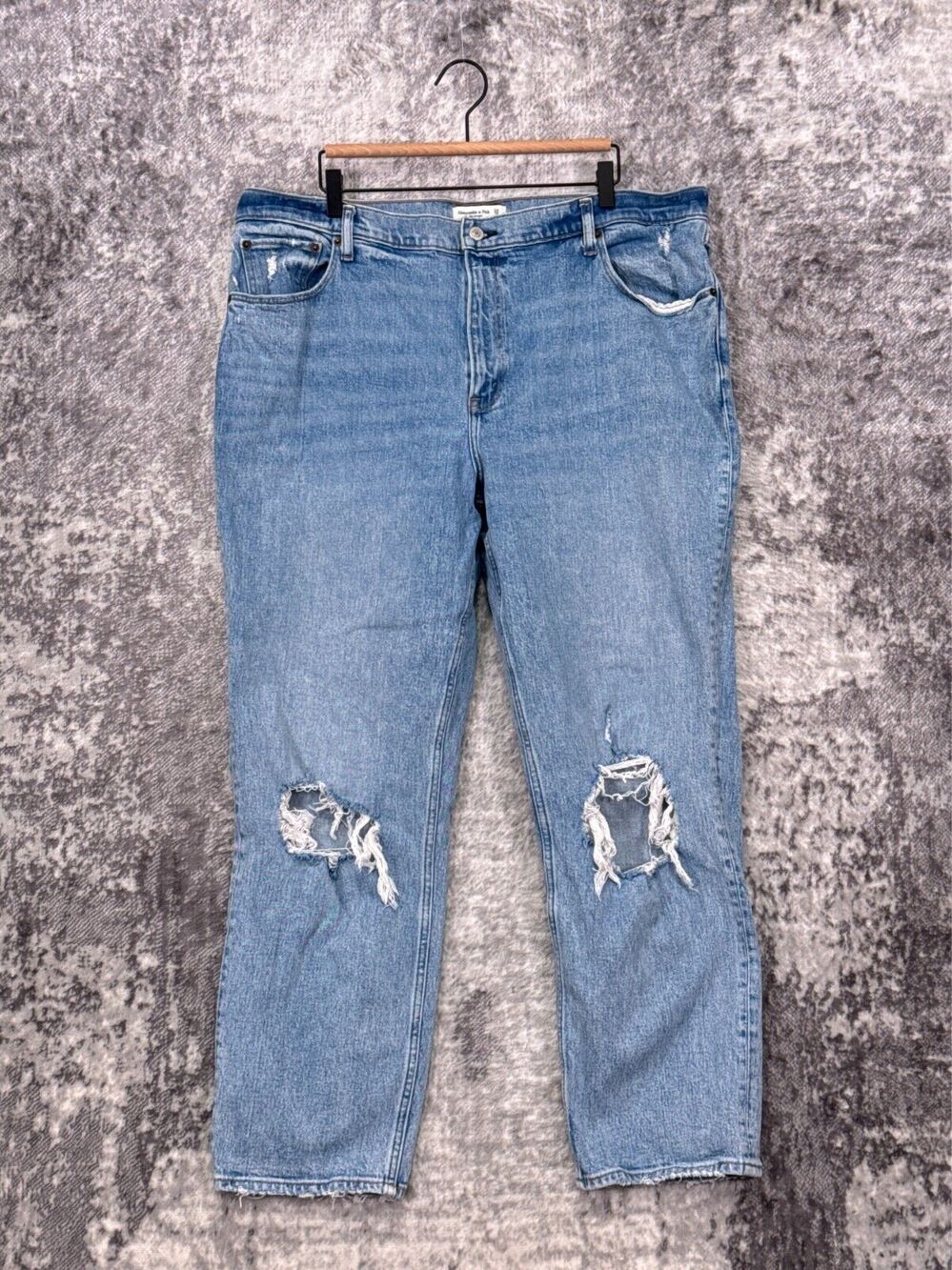 Abercrombie & Fitch Jeans 34 / 18 Womens 90s Straight High Rise Ripped Denim